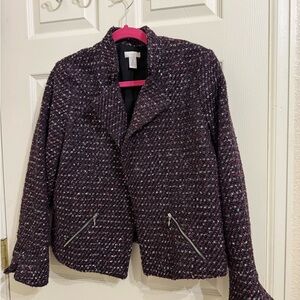 Chicos Multicolor Tweed Blazer Jacket size 2/large